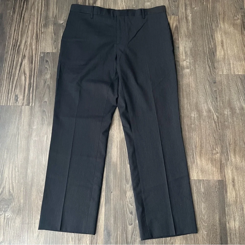 Burberry Authentic Grayish Blue striped Straight Leg Trouser Pants - Picture 1 of 16